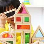 Bloques de madera sensoriales arcoíris (24) -