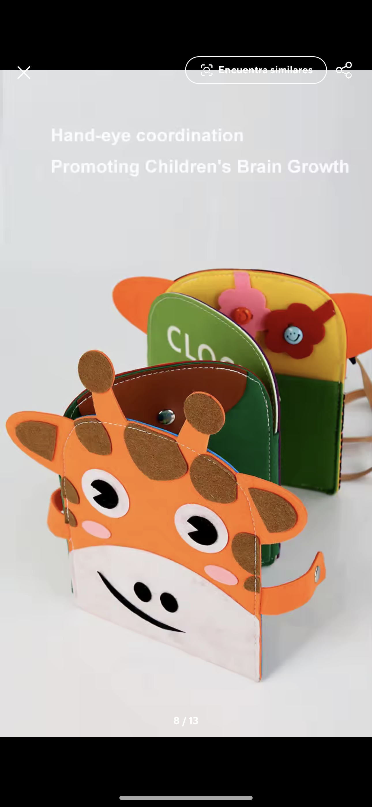 Jirafa sensorial ocupado de fieltro - Montessorikidschile