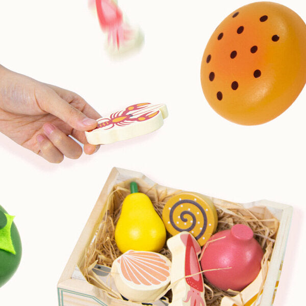Set de Alimentos de Madera – Juego de Rol Montessori Montessorikidschile