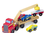 Grúa de Madera Magnética con Autos Montessorikidschile