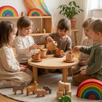 Set de 4 tazas de madera Montessorikidschile