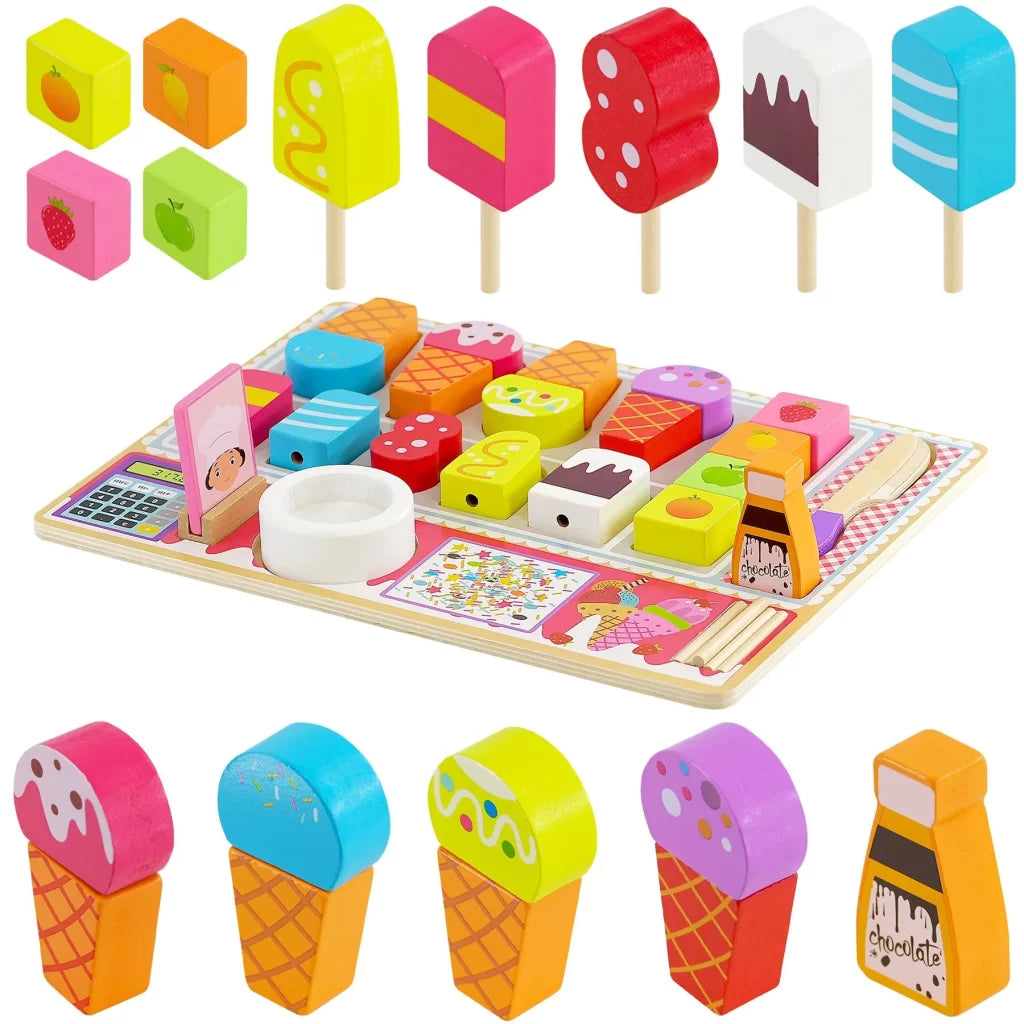 Heladería de Madera Infantil – Juego Didáctico Montessorikidschile
