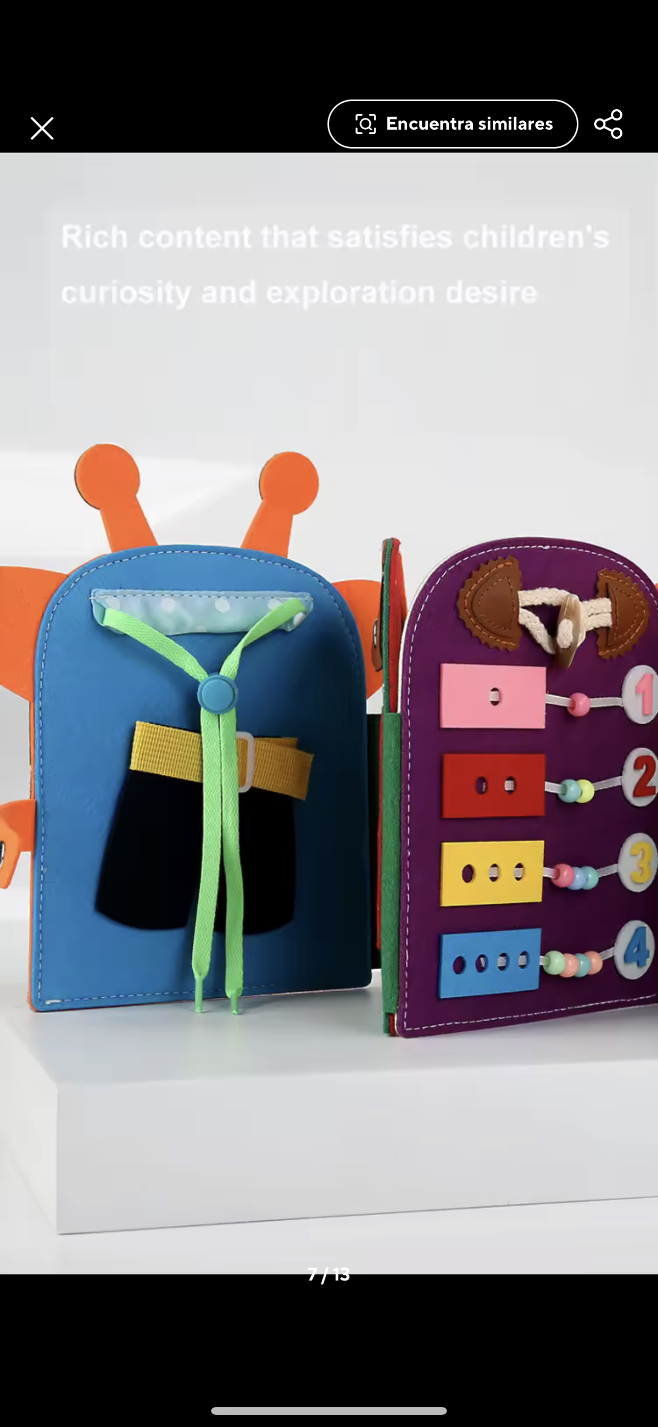 Jirafa sensorial ocupado de fieltro - Montessorikidschile