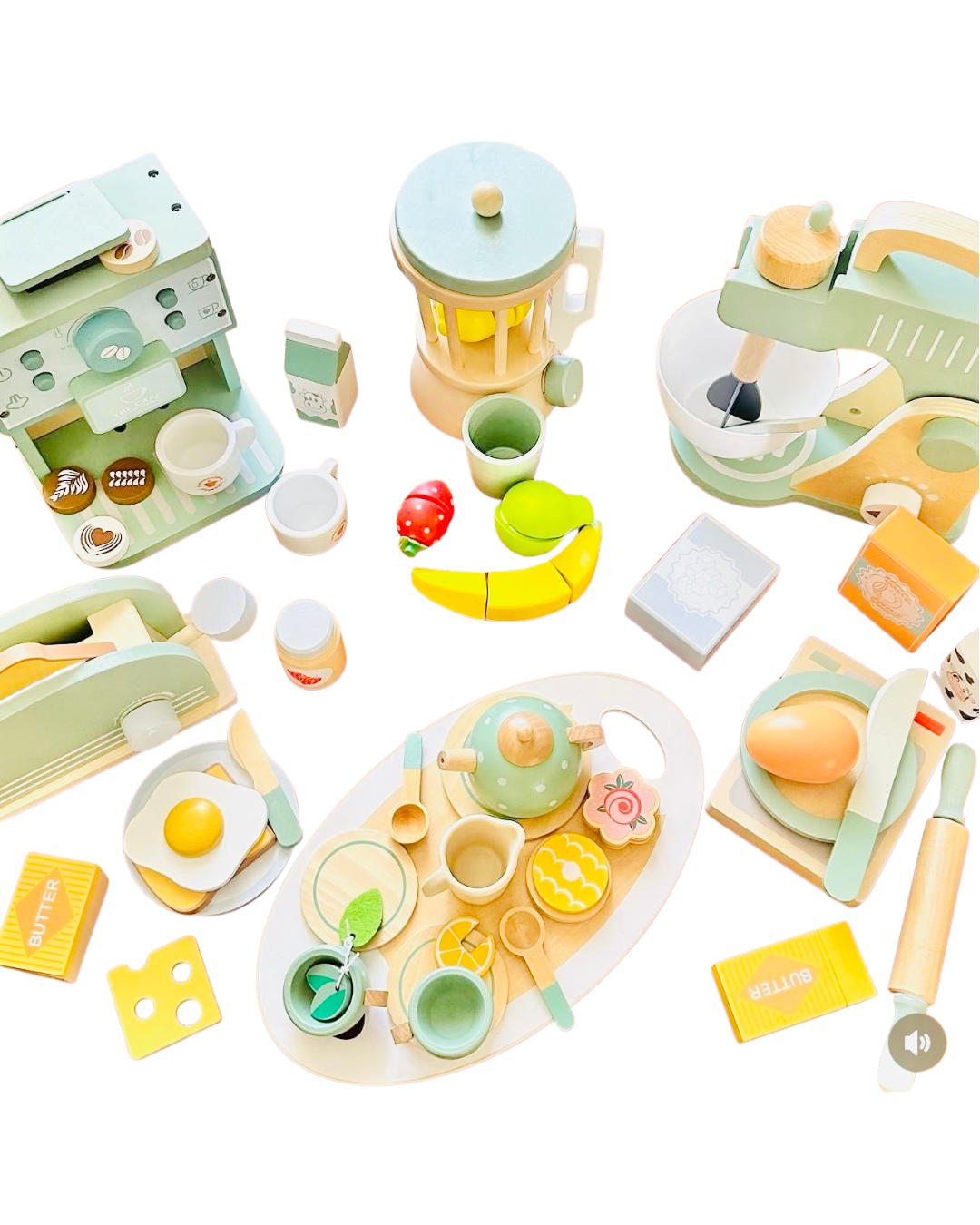 Set de Té de Madera Montessori – Juego de Imitación para Niños