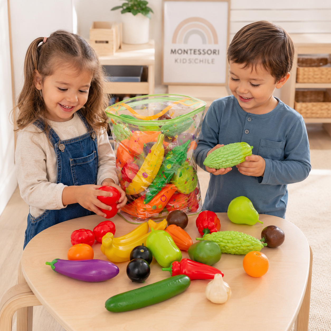 Set de frutas y verduras tamaño Jumbo Montessorikidschile
