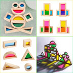 Bloques de madera sensoriales arcoíris (24) -