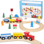 Pista de tren magnéticos de madera - Montessorikidschile