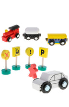 Pistas de autos de madera 40 piezas - Montessorikidschile