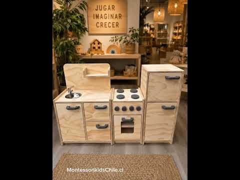 Cocina Montessori Modular de Madera – Set Completo